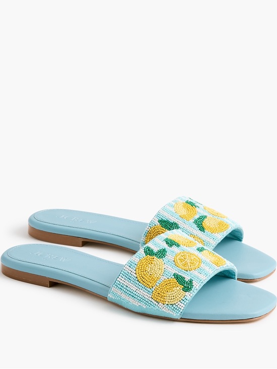 J. Crew Shoes - J Crew Beaded slide sandals CU331